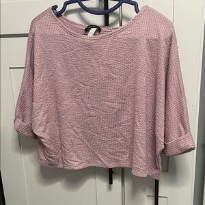 Caution To The Wind Lavender Textured Crop Top